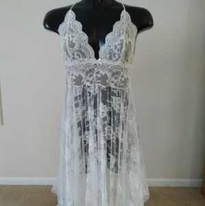 Hanky Panky knee length lace chemise NWOT